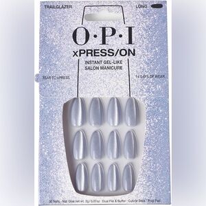 NIB OPI Press-On Gel Nails in Shimmery Slate Blue - trailglazer colour